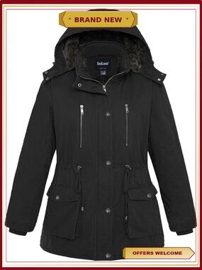 Women's Plus Size Winter Puffer Coat Warm Insulated Removable Hood